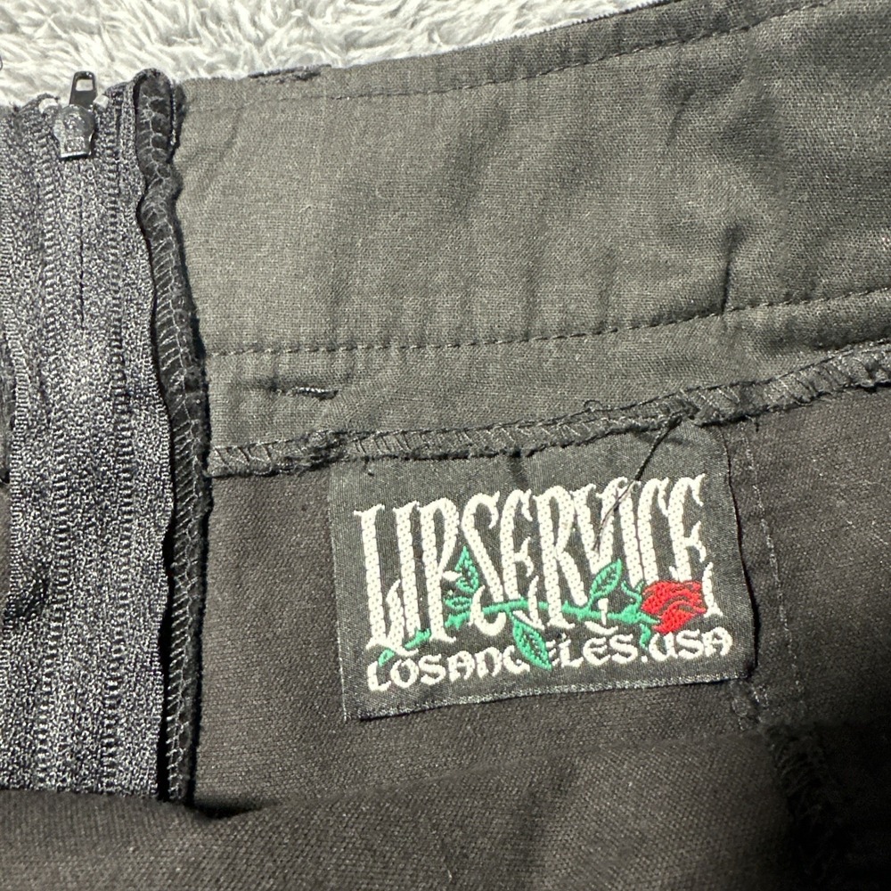 Vintage Y2K Lip Service Black Mini Skirt Gothic Fetish Medium Witchy USA Grunge - Picture 4 of 13